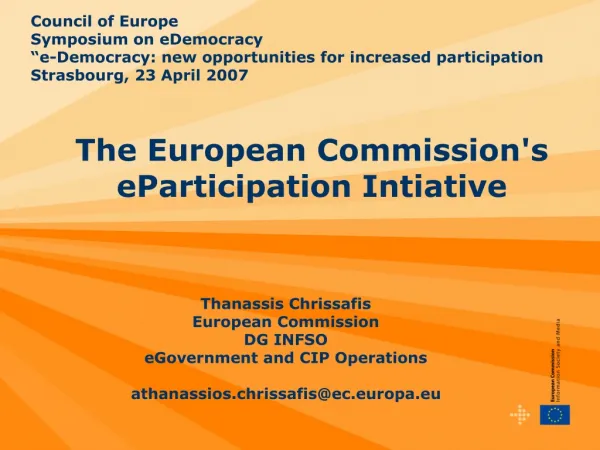 The European Commission's eParticipation Intiative