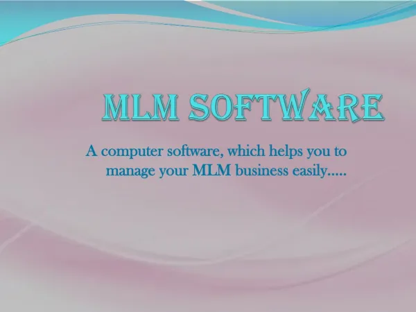 MLM Software, Network Marketing Software, Free online Demo,