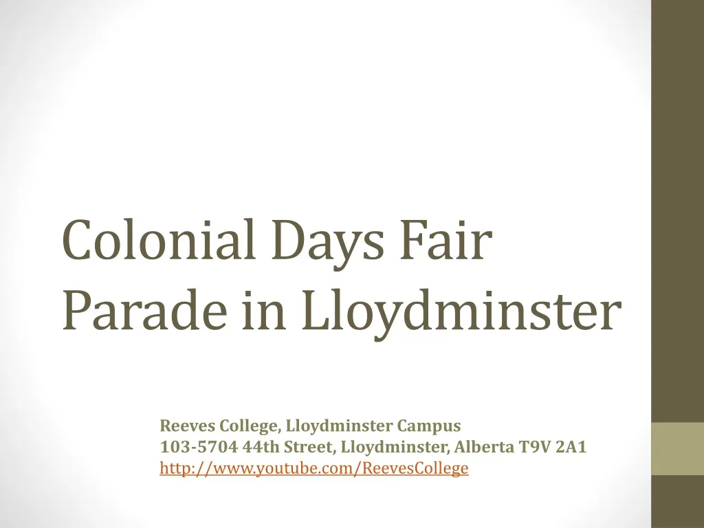 colonial days fair parade in lloydminster