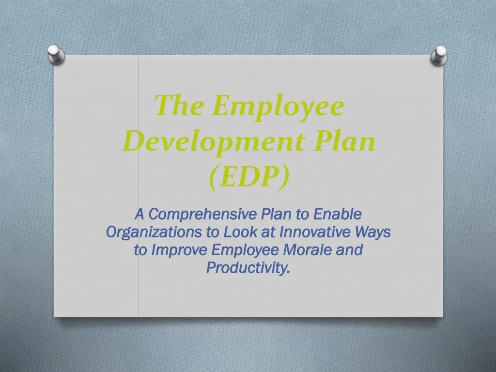 the employee development plan edp
