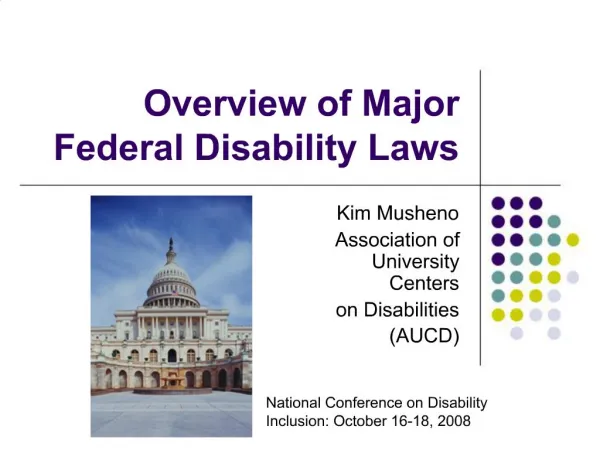 Overview of Major Federal Disability Laws