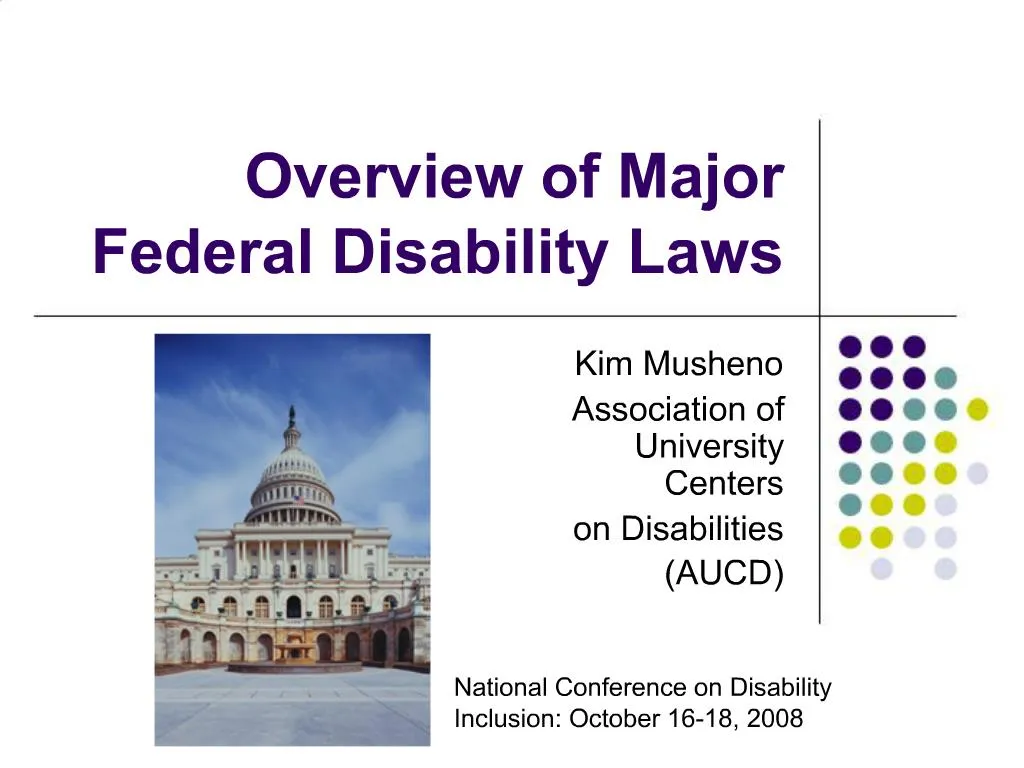 PPT Overview Of Major Federal Disability Laws PowerPoint Presentation 