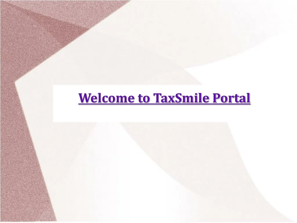 welcome to taxsmile portal