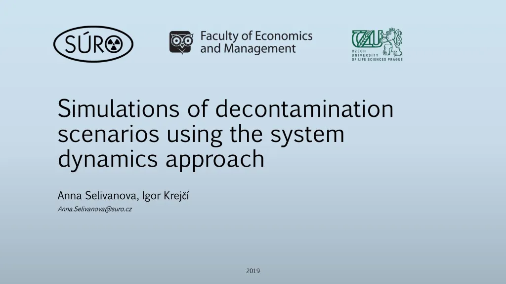 simulations of decontamination scenarios using the system dynamics approach