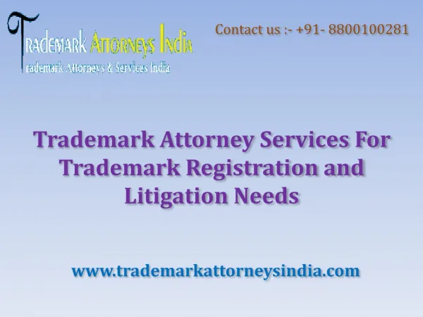 Trademark Attorney Services For Trademark Registration