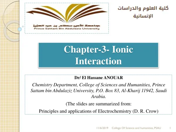 Chapter-3- Ionic Interaction