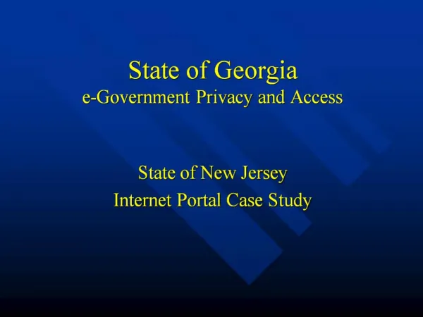 State of Georgia e-Government Privacy and Access