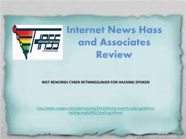 Internet News Hass and Associates Review: NIST REWORKS CYBER