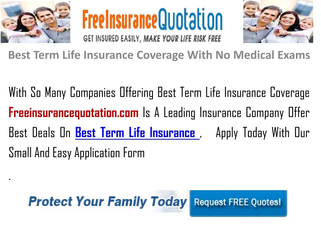 best term life insurance coverage with no medical exams