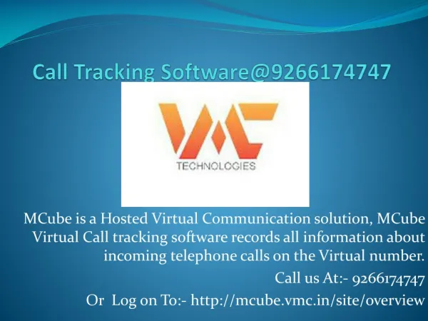 Call Tracking Software@9266174747