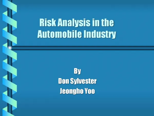 Risk Analysis in the Automobile Industry