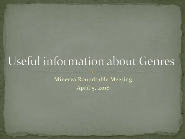 Useful information about Genres