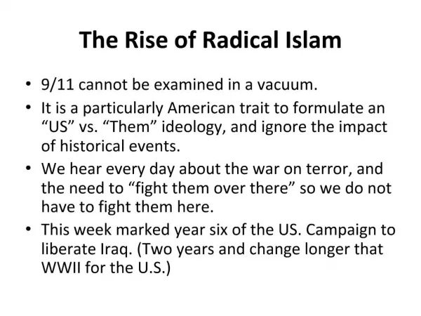 The Rise of Radical Islam