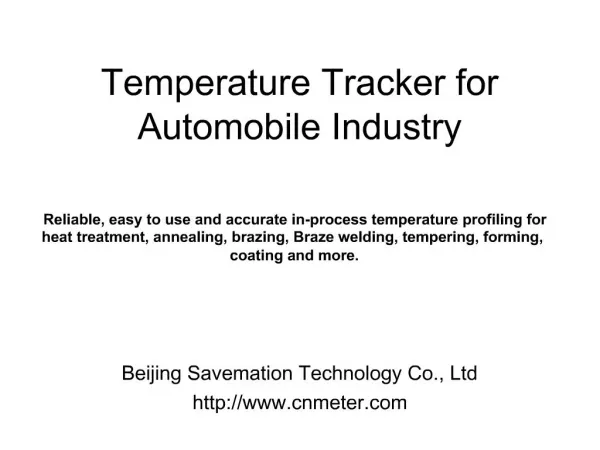 Temperature Tracker for Automobile Industry