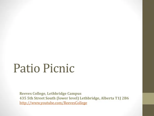Reeves College Patio Picnic in Lethbridge Alberta Canada