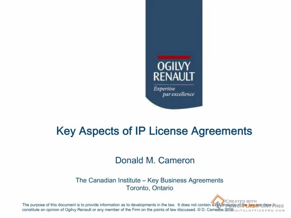 key aspects of ip license agreements