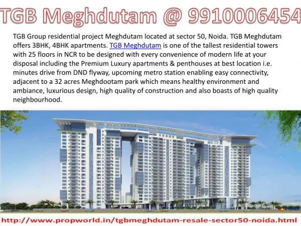 TGB Meghdutam Resale 9910006454 Ready to Move Apartments TGB
