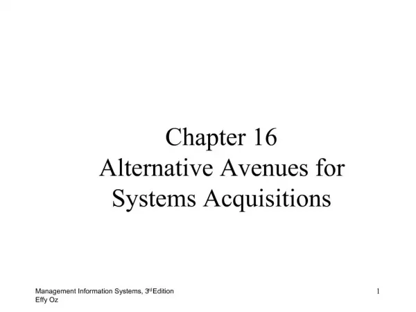 Chapter 16 Alternative Avenues for Systems Acquisitions