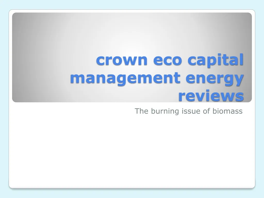 crown eco capital management energy reviews