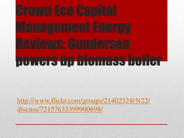 Crown Eco Capital Management Energy Reviews: Gundersen power