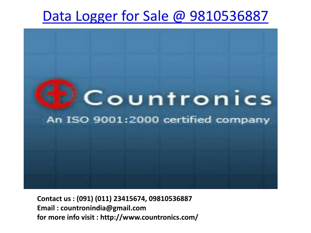 data logger for sale @ 9810536887