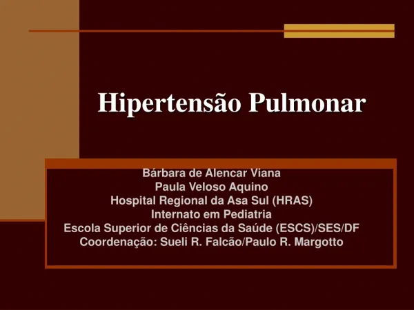 hipertens o pulmonar