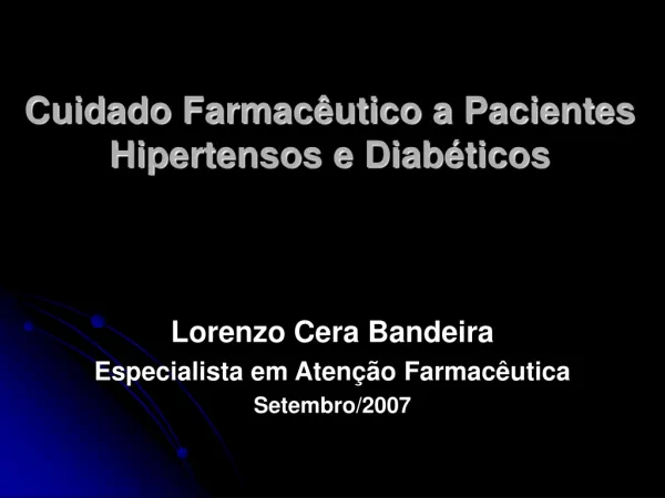 cuidado farmac utico a pacientes hipertensos e diab ticos