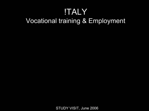 TALY Vocational training Employment