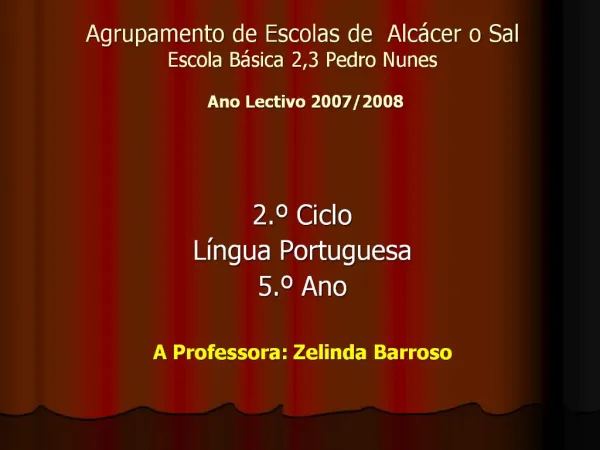 Agrupamento de Escolas de Alc cer o Sal Escola B sica 2,3 Pedro Nunes Ano Lectivo 2007