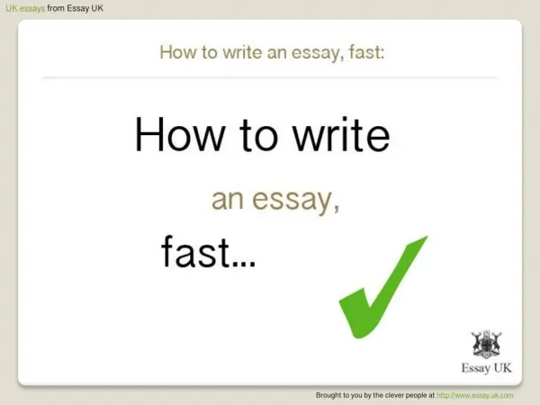 How To Write An Essay, Fast | Essay Writing Help