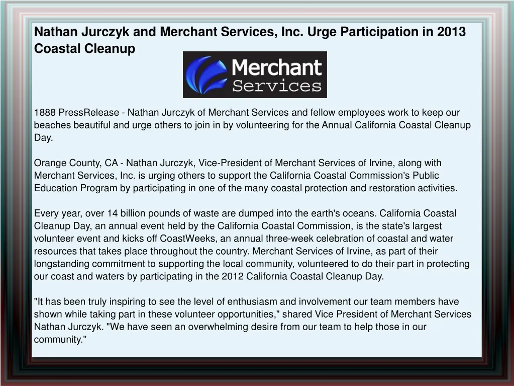 nathan jurczyk and merchant services inc urge