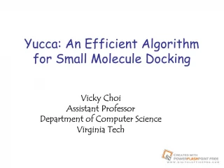 yucca: an efficient algorithm for small molecule docking - slide 1