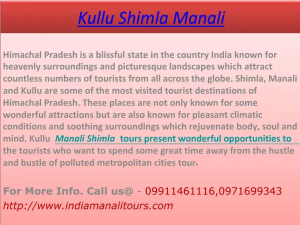 Shimla Manali Honeymoon Packages