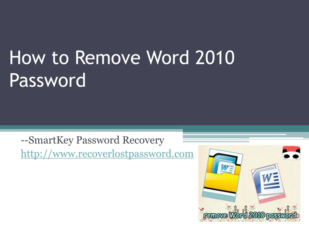 how to remove word 2010 password