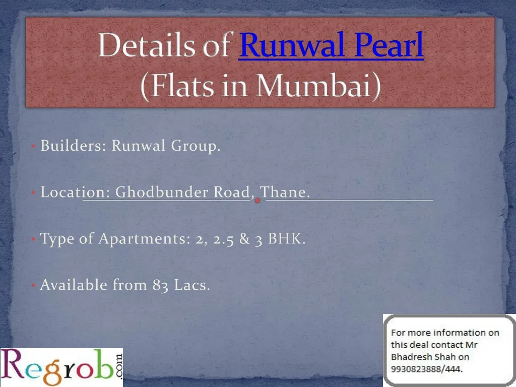 details of runwal pearl flats in mumbai