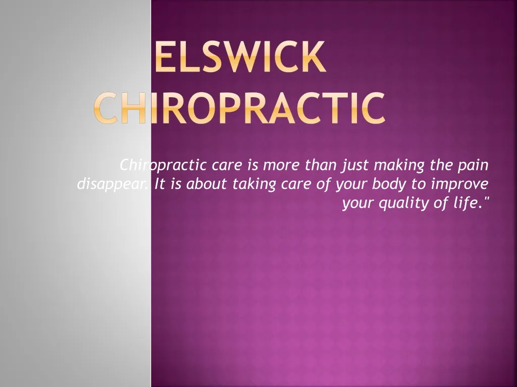 elswick chiropractic