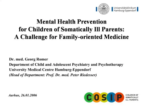 Mental Health Prevention for Children of Somatically Ill Parents ...