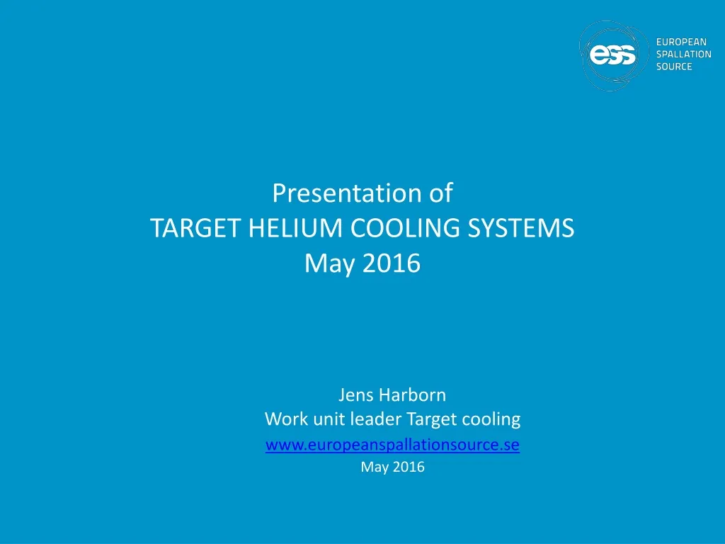 presentation of target helium cooling systems may 2016