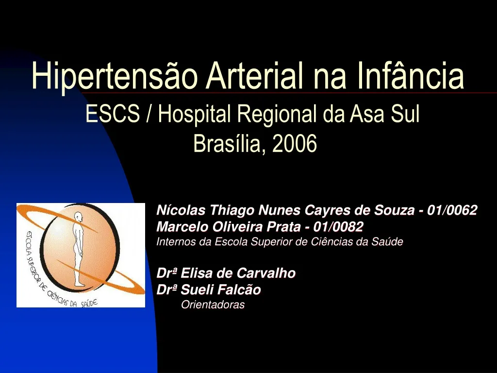 hipertens o arterial na inf ncia escs hospit