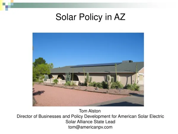 Solar Policy in AZ