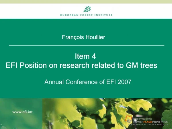 a position about gm tree-related research,