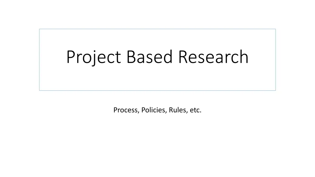 project based research class