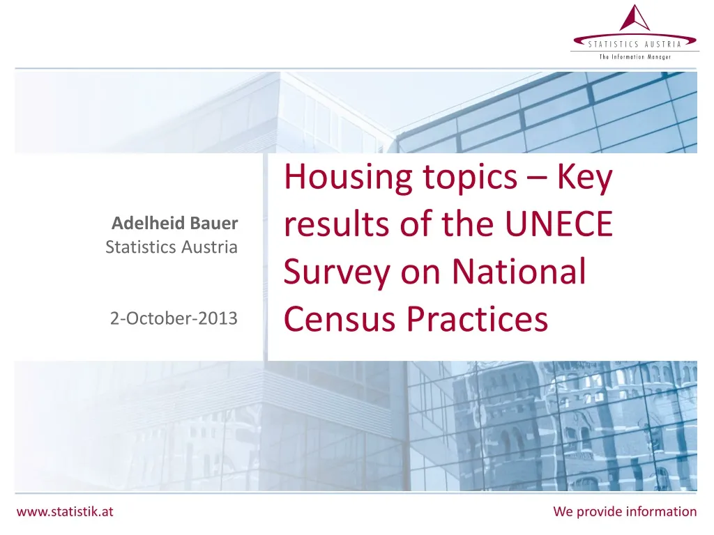 housing topics key results of the unece survey