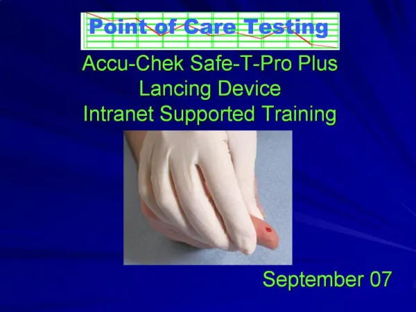 Accu-Chek Safe-T-Pro Plus Lancing Device Intranet Supported ...