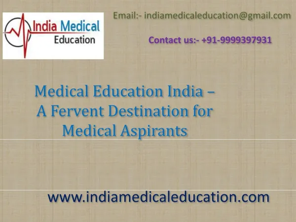 Medical Education India – A Fervent Destination for Medical