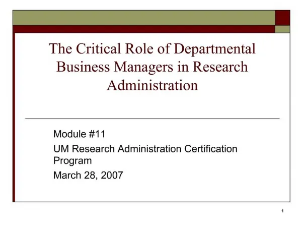 The Critical Role of Departmental Business Managers in Research Administration