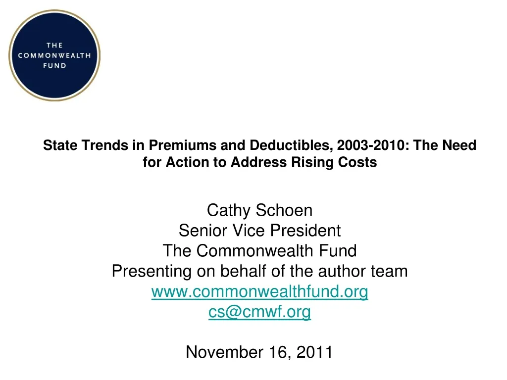 state trends in premiums and deductibles 2003 2010 the need for action to address rising costs