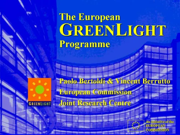 The European GREENLIGHT Programme