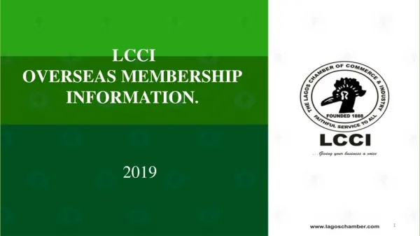 LCCI OVERSEAS MEMBERSHIP INFORMATION .