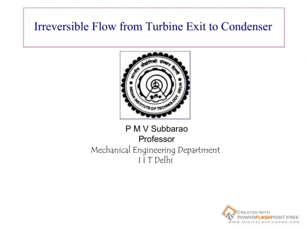 irreversible flow from turbine exit to condenser